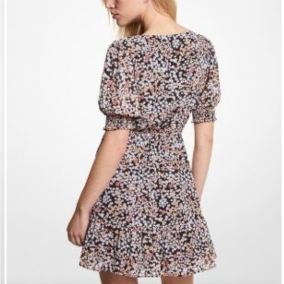 NWT Michael Kors Mod Garden Floral Print Mini Dress-Women Size 10 - Picture 3 of 4